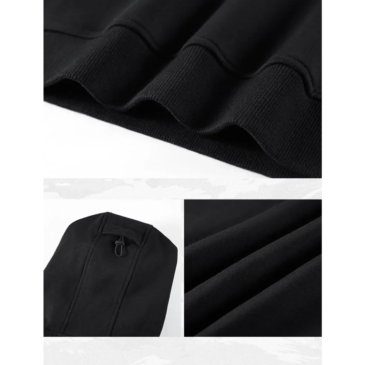 Sudadera con capucha de cuello alto Techwear
