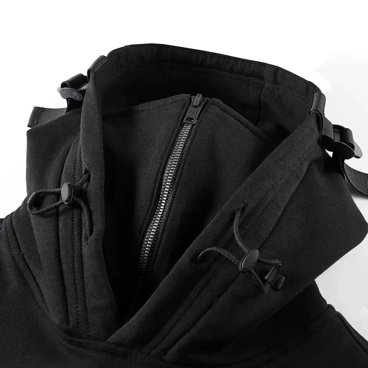 Sudadera con capucha de cuello alto Techwear