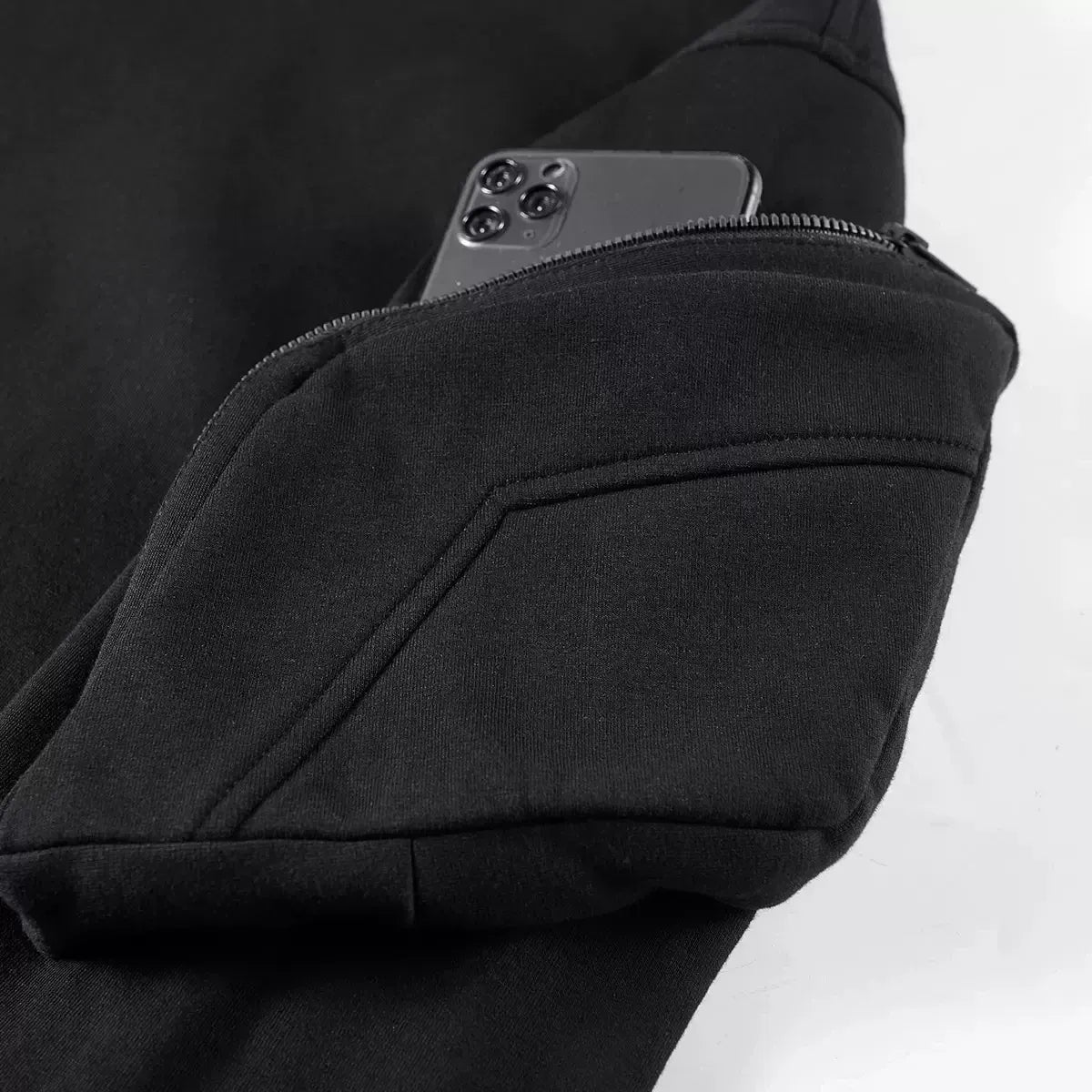 Sudadera con capucha de cuello alto Techwear