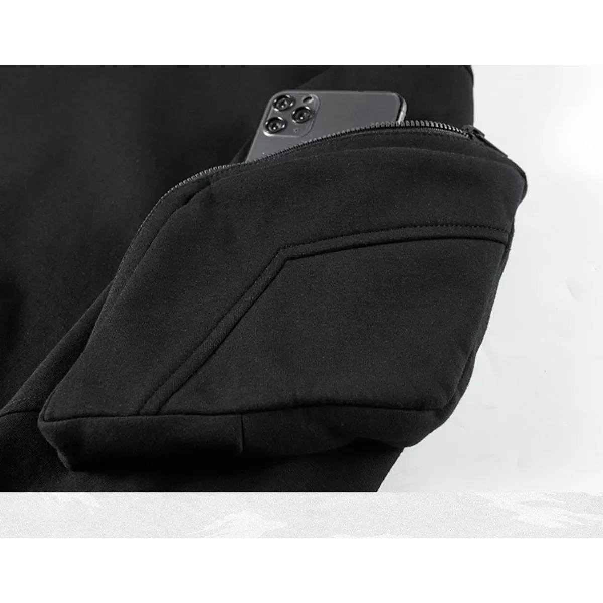 Sudadera con capucha de cuello alto Techwear