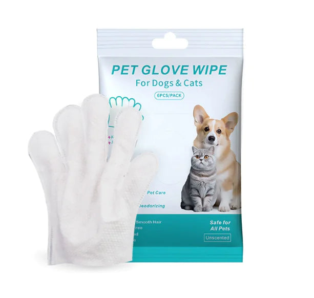 Guantes y toallitas para limpieza de mascotas