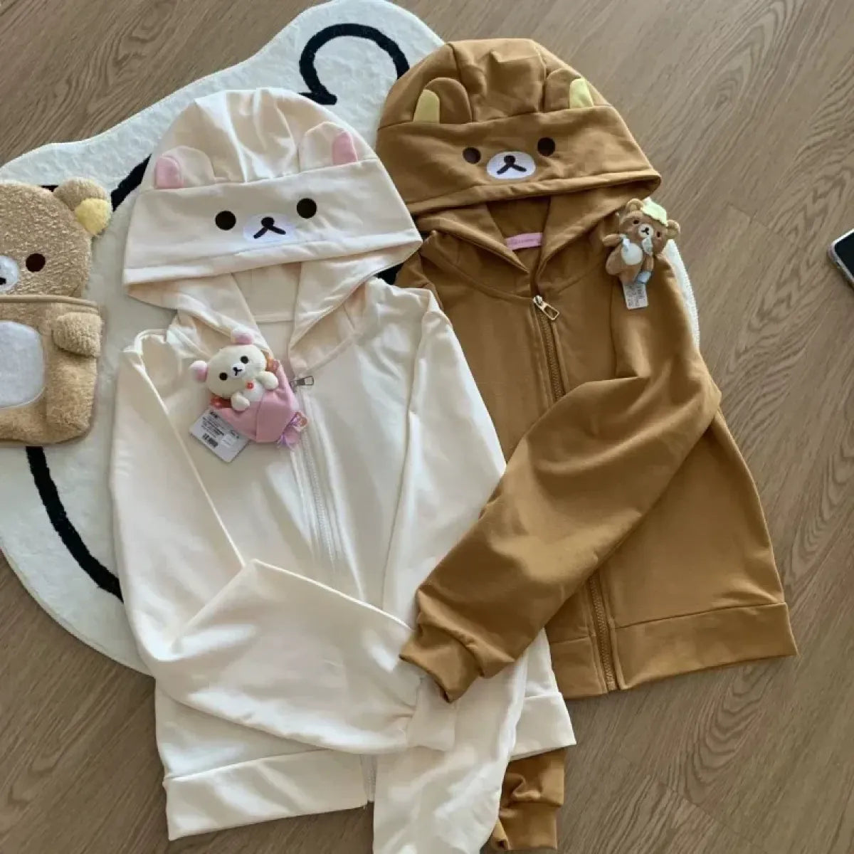 Sudadera con capucha Y2K Harajuku Kawaii – Chaqueta dulce de dibujos animados con cremallera para chica suave