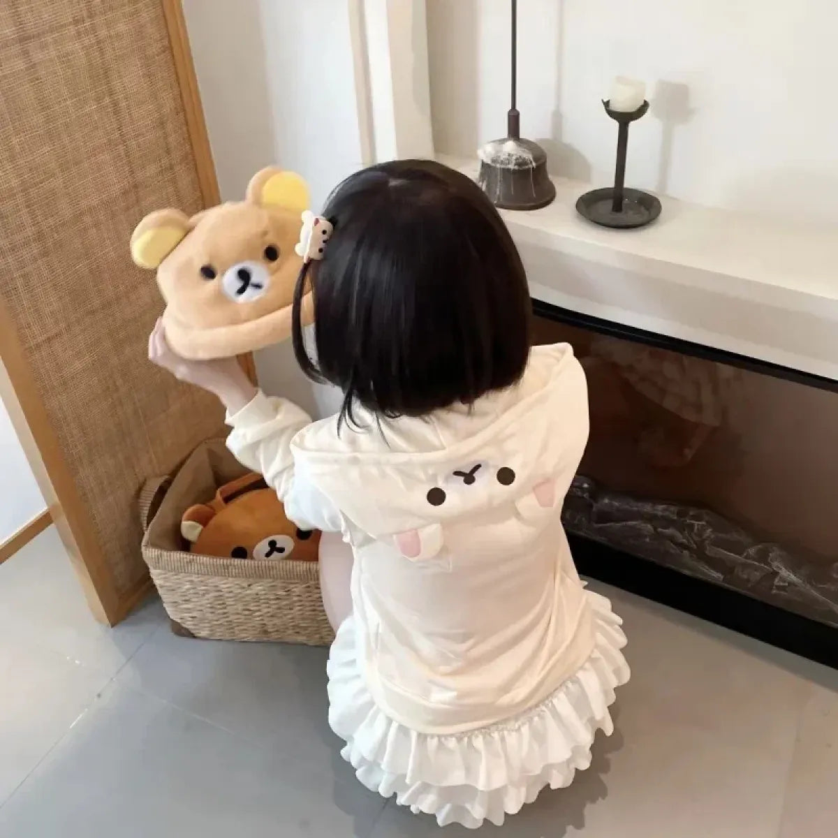 Sudadera con capucha Y2K Harajuku Kawaii – Chaqueta dulce de dibujos animados con cremallera para chica suave